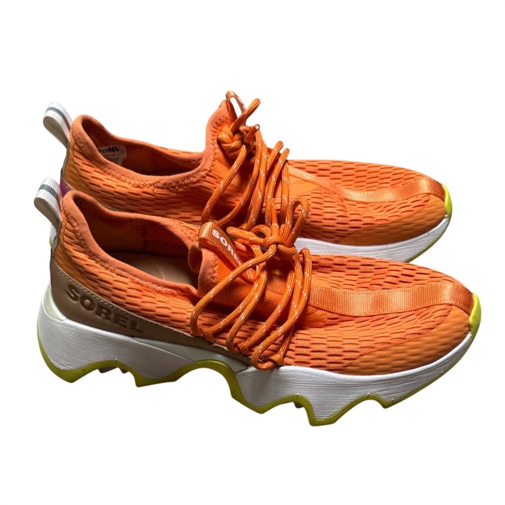 Sorel Kinetic Impact II Lace Sneakers Orange Yellow Womens 6.5 NL4953-816